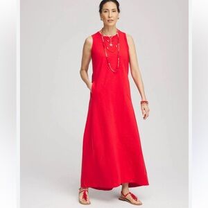 Chico’s Elegant Red Sleeveless Dress